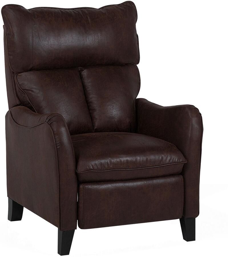 Beliani ROYSTON TV-fauteuil-Donkere houtkleur-Kunstleer - Foto 2