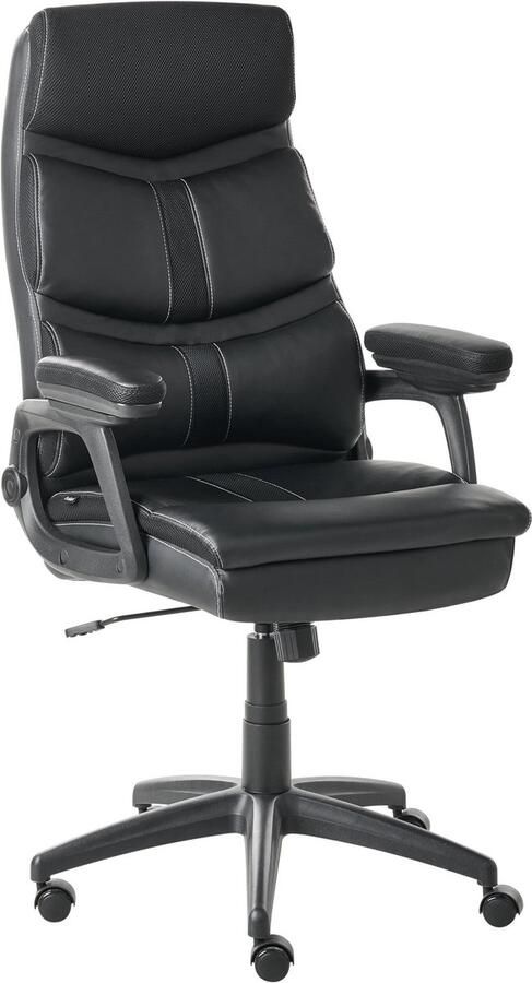 Beliani Directeursstoel Draaibaar RULER Kunstleer Zwart