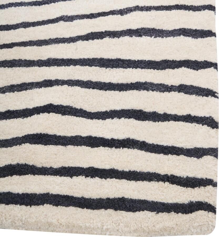 Beliani RUMRA Vloerkleed Zwart Wit 200 x 300 cm Viscose - Foto 2