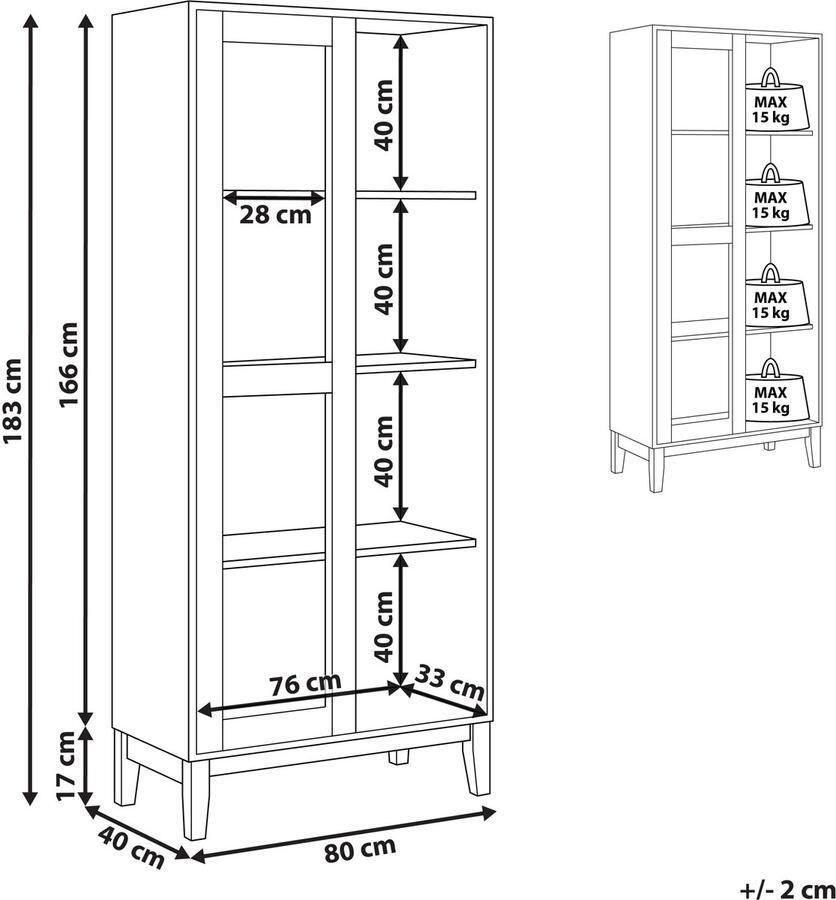 Beliani RUMSON Sideboard-Lichte houtkleur-MDF - Foto 2