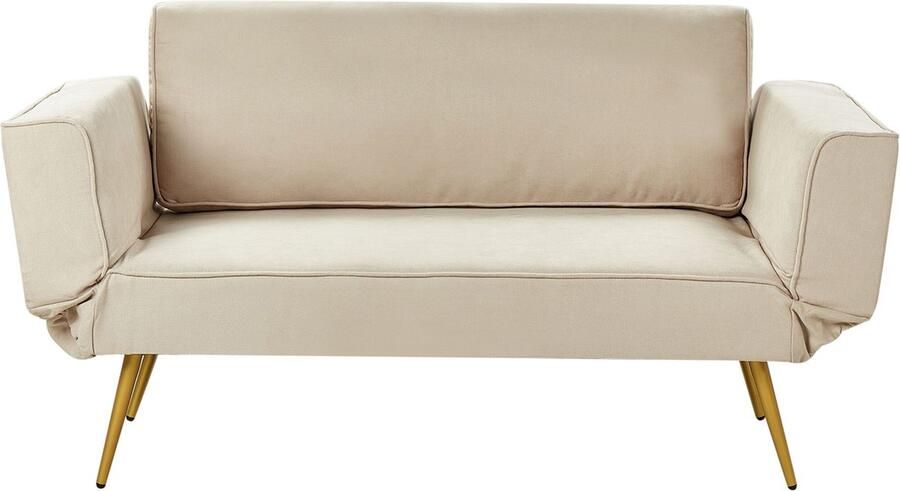 Beliani Slaapbank SAARELA Stof Beige 2-zitter