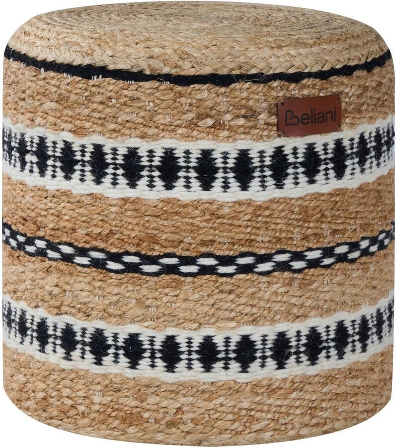 Beliani Poef SADAYA Jute Beige 40 cm 40 cm 40 cm