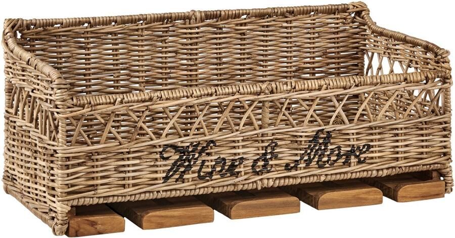 Beliani Wandplank met glashouder SAHAB Rotan Natuurlijk