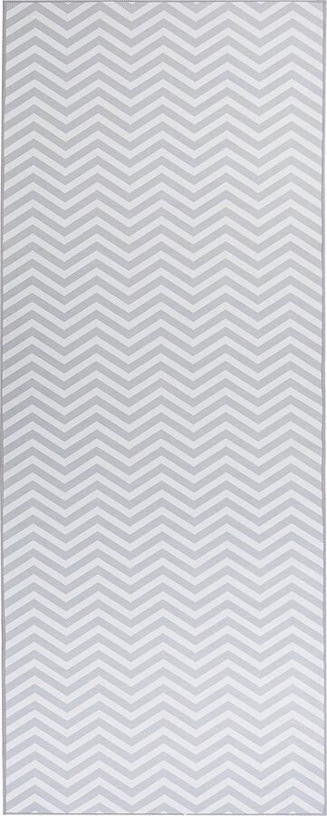 Beliani Vloerkleed polyester wit grijs 80 x 200 cm SAIKHEDA - Foto 2