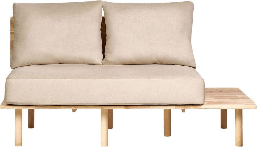 Beliani SALO Tweezitsbank met tafeltje Zandbeige Polyester