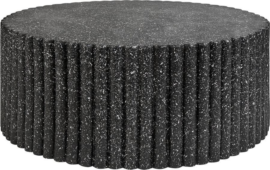 Beliani Salontafel POZZA 106 cm 106 cm Terrazzo-effect Zwart