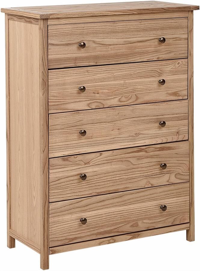 Beliani SALTON Ladekast met 5 lades Lichte houtkleur Sassafras