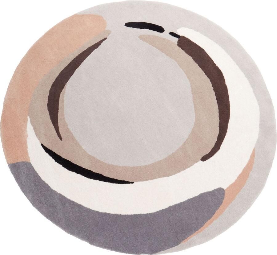 Beliani SARGODHA Vloerkleed Meerkleurig ⌀ 140 cm Wol