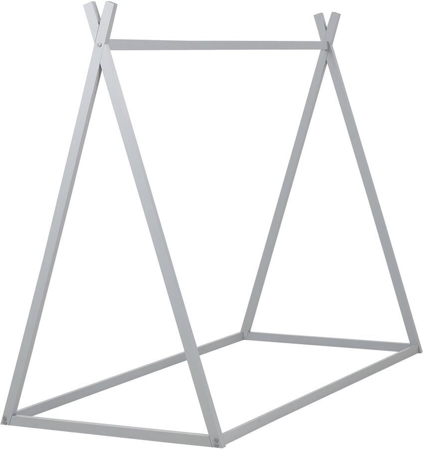 Beliani Kinderbed Tent Dennenhout SAURAT 90 x 200 cm Grijs