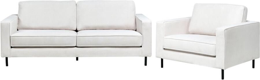 Beliani Bankenset SAVALEN Stof Gebroken wit 4-zitter