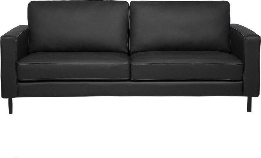 Beliani SAVALEN Three Seater Sofa Zwart Leer - Foto 2