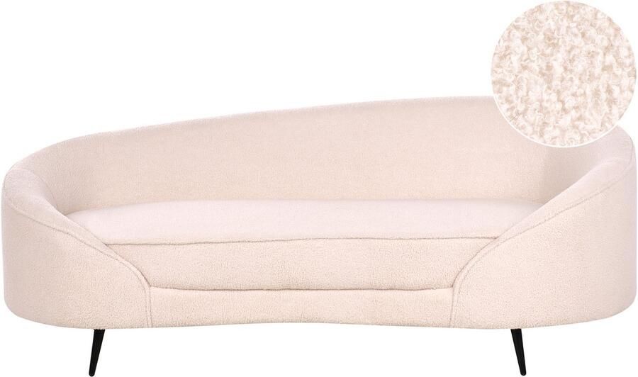 Beliani SAVAR Driezitsbank Lichtbeige Bouclé