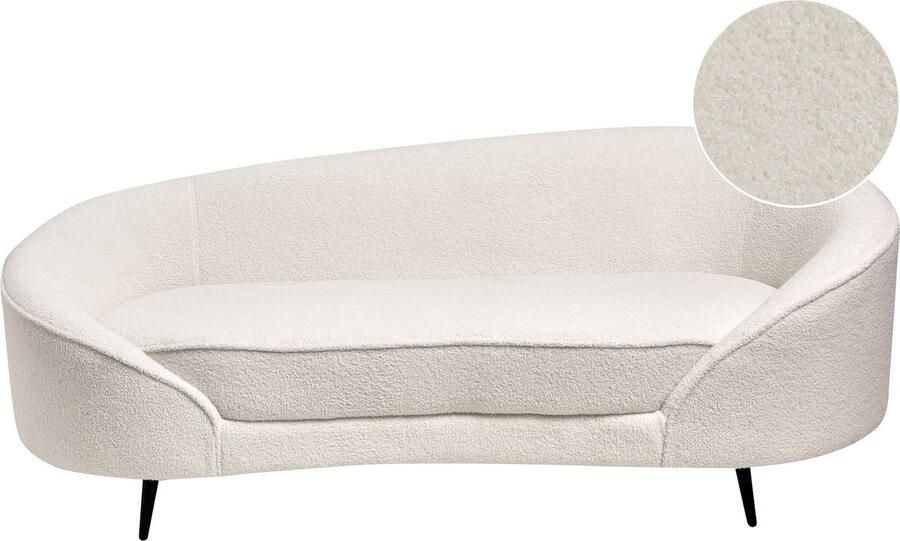 Beliani Bank SAVAR Bouclé Wit 3-zitter