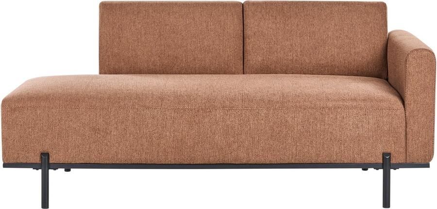 Beliani SAVASSE Chaise longue Goudbruin Kunstlinnen