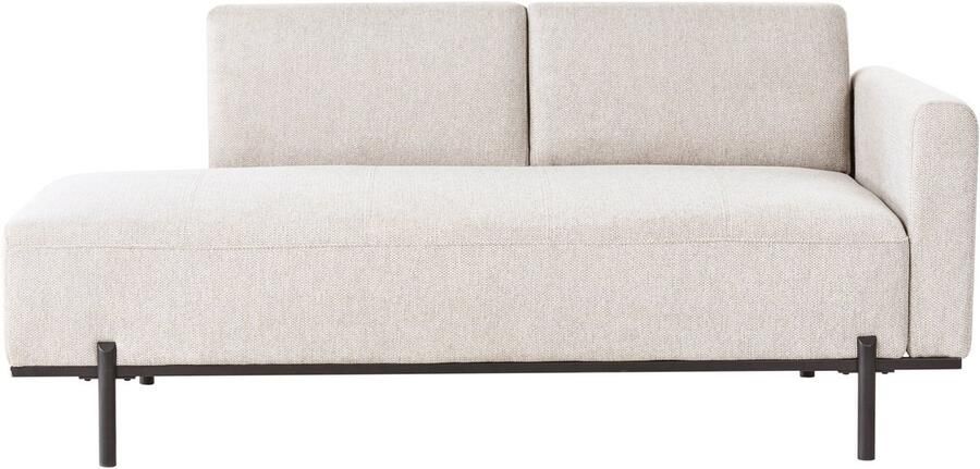 Beliani SAVASSE Chaise longue Lichtbeige Kunstlinnen