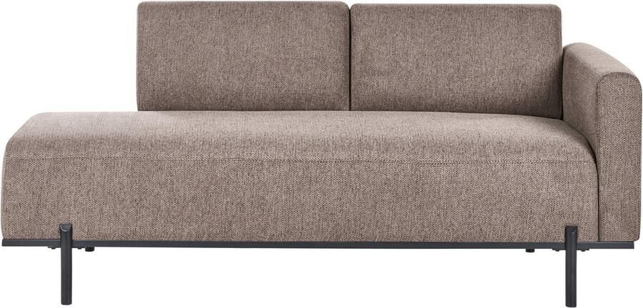 Beliani SAVASSE Chaise longue Lichtbruin Kunstlinnen