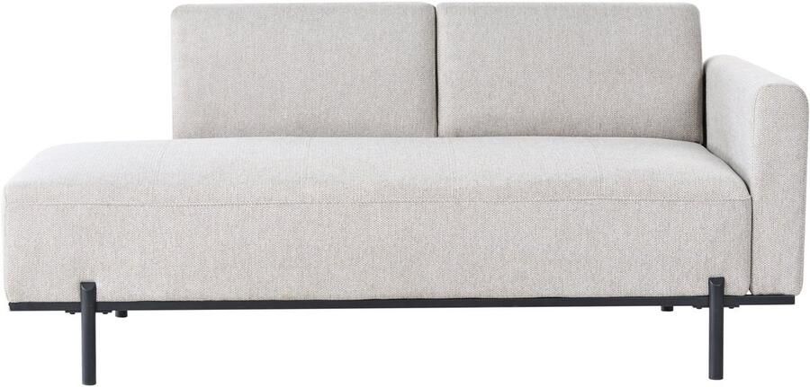 Beliani SAVASSE Chaise longue Lichtgrijs Kunstlinnen