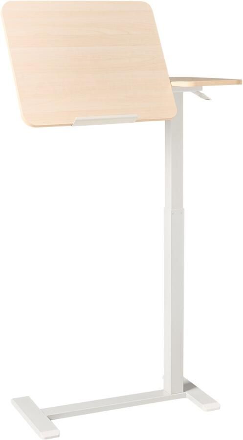 Beliani SCHOLA Verstelbare laptoptafel Lichtbruin Wit 70 x 40 Vezelplaat