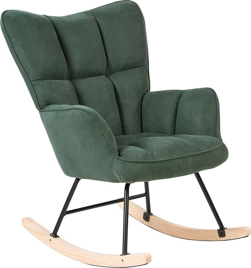 Beliani OULU Schommelstoel Smaragdgroen Polyester