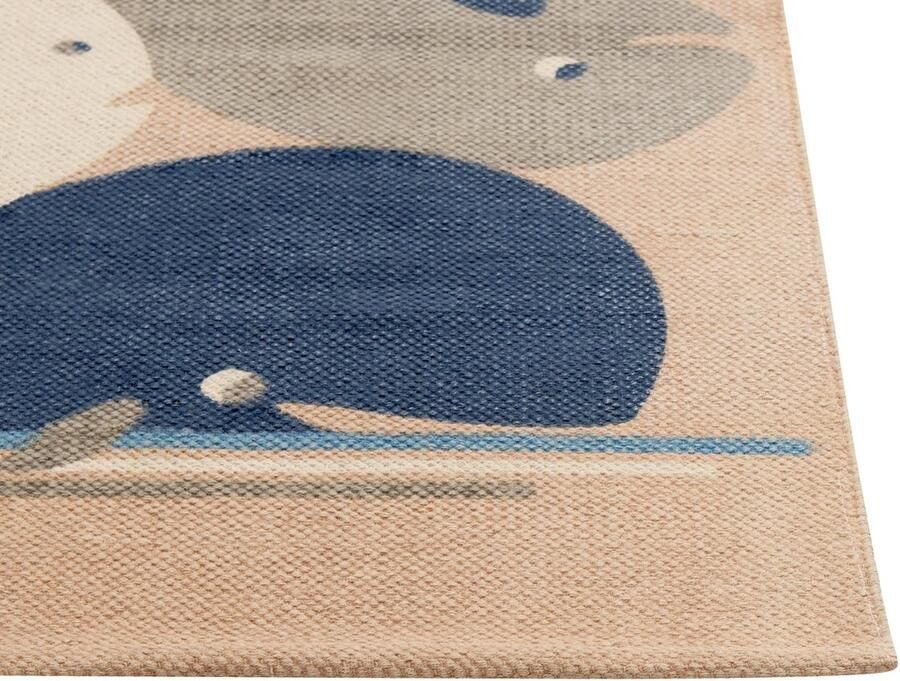 Beliani Vloerkleed walvis katoen beige 80 x 150 cm SEAI