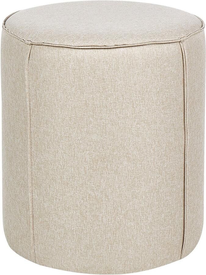Beliani SEDONA Poef Beige Linnen