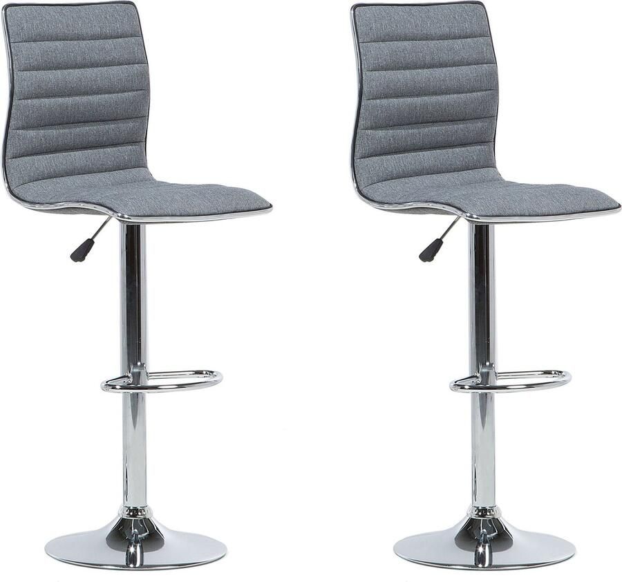 Beliani LUCERNE Barkruk verstelbaar set van 2 Polyester 39 x 40 cm