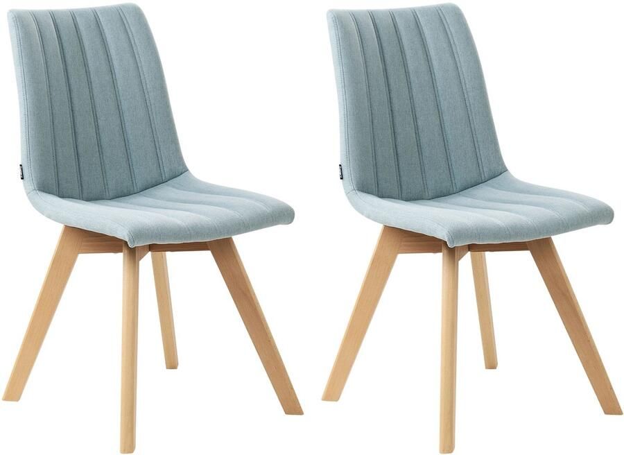 Beliani CALGARY II Eetkamerstoel set van 2 Lichtblauw Polyester