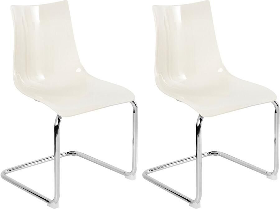 Beliani MARSHALL Eetkamerstoel set van 2 Off-white Kunststof