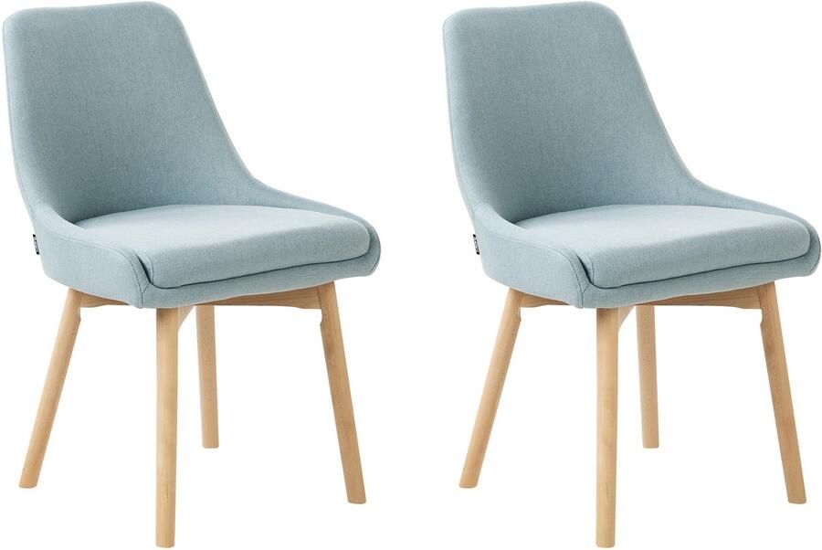 Beliani MELFORT II Eetkamerstoel set van 2 Lichtblauw Polyester