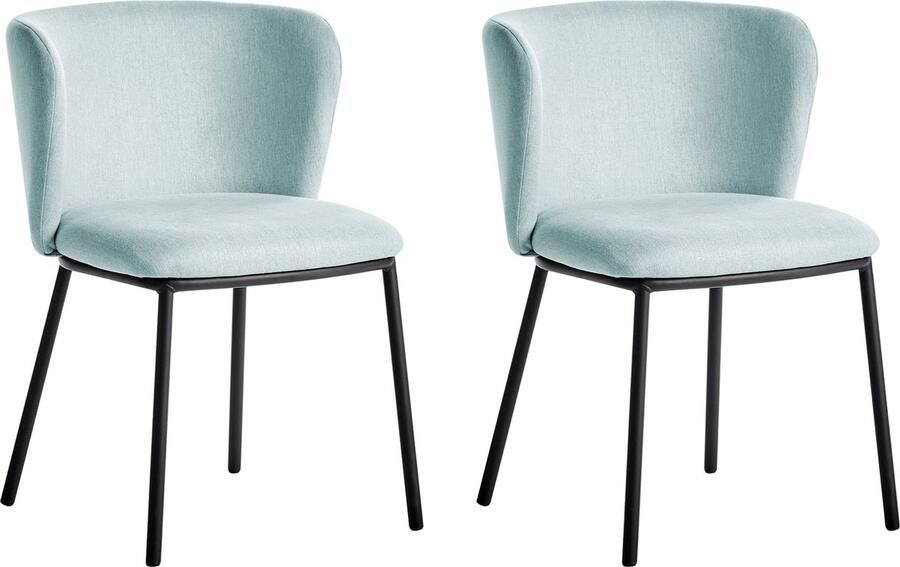 Beliani MINA Eetkamerstoel set van 2 Lichtblauw Polyester