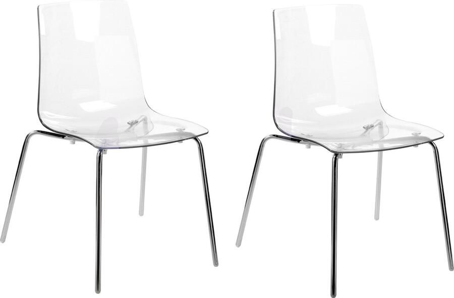 Beliani SILERTON Eetkamerstoel set van 2 Transparant Polycarbonaat