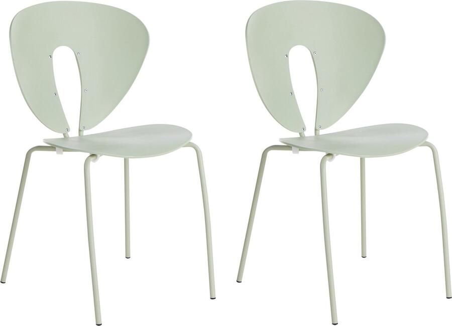 Beliani TRACY Eetkamerstoelen set van 2 Lichtgroen Polypropyleen