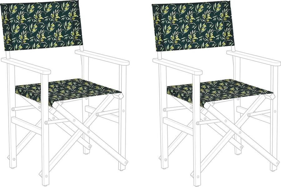 Beliani Set van 2 vervangingshoezen voor tuinstoel CINE Donkergroen