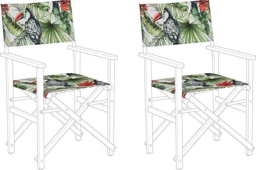 Beliani Set van 2 vervangingshoezen voor tuinstoel CINE Groen