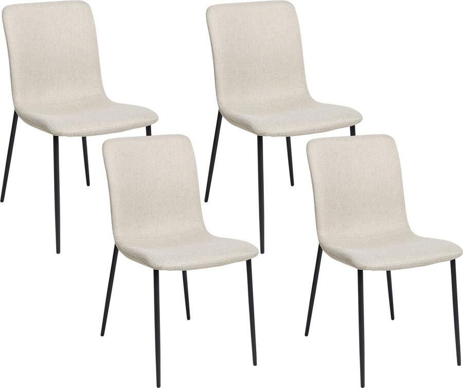 Beliani GLENDIVE Eetkamerstoel set van 4 Lichtbeige Polyester