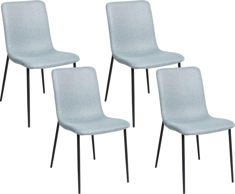 Beliani GLENDIVE Eetkamerstoel set van 4 Lichtblauw Polyester