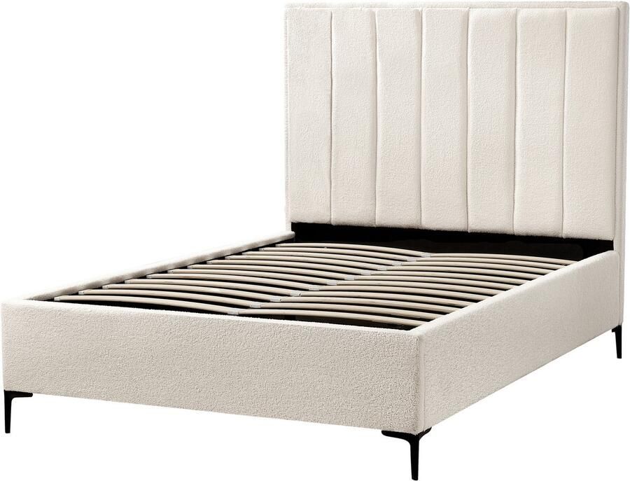 Beliani SEZANNE Bed met opbergruimte Gebroken wit 140 x 200 cm Bouclé - Foto 2