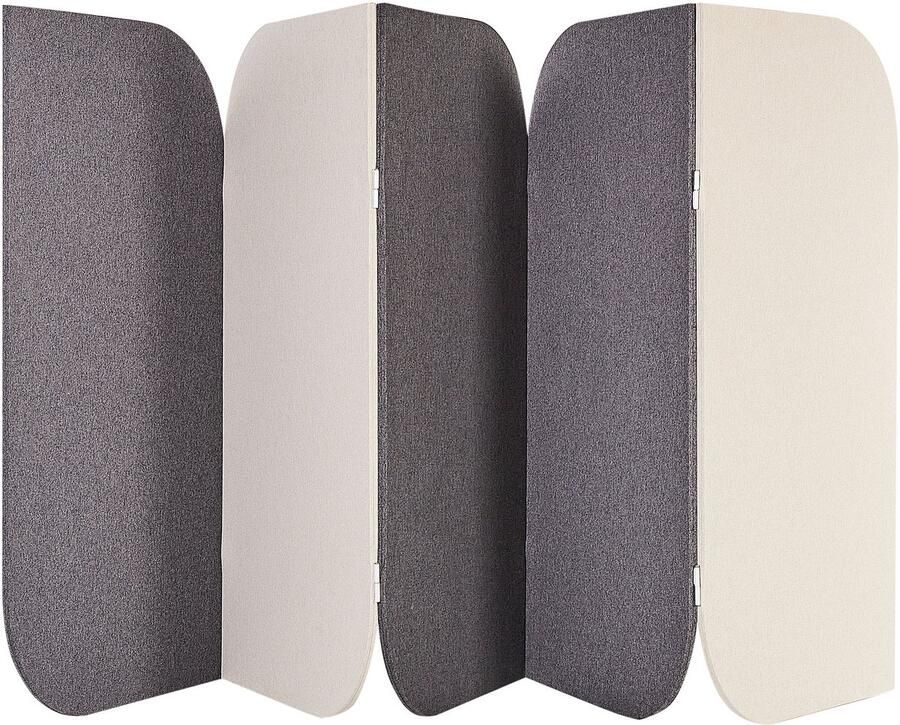 Beliani Akoestische roomdivider met 5 panelen SHADY Grijs 400 cm 160 cm