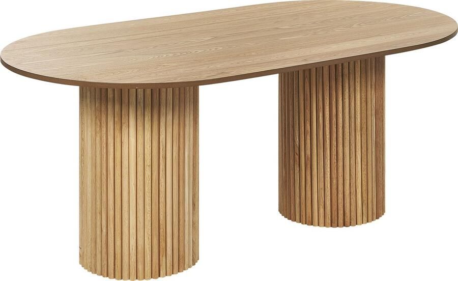Beliani Eettafel SHERIDAN Natuurlijk essenhout 180 cm 100 cm