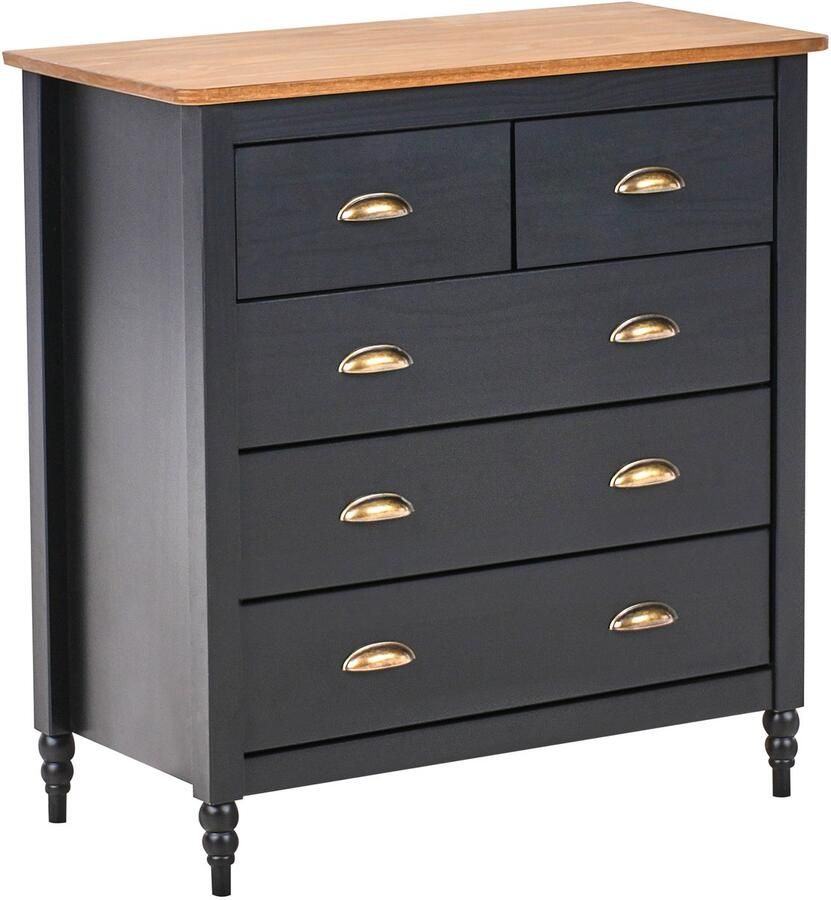 Beliani SHILLINGTON Ladekast Zwart Lichthout Dennenhout