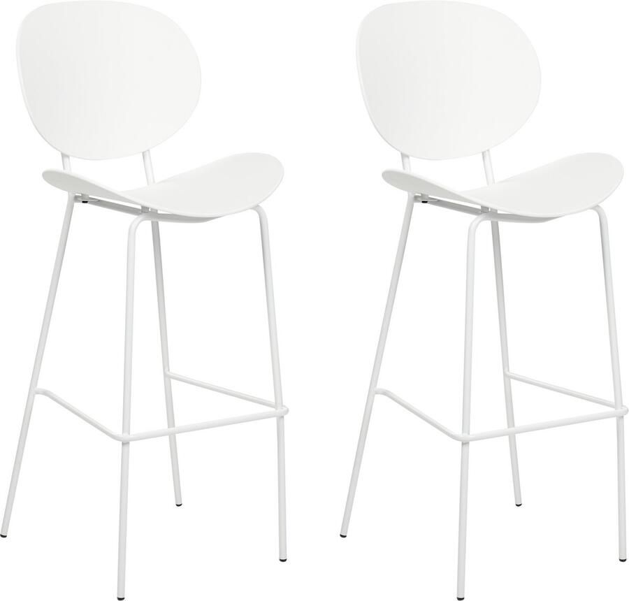 Beliani SHONTO Barkruk set van 2 Wit Polypropyleen