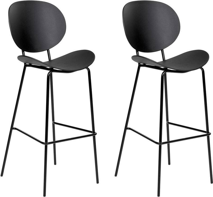 Beliani SHONTO Barkruk set van 2 Zwart Polypropyleen - Foto 1