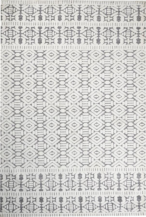 Beliani SIBI Vloerkleed Wit Grijs 200 x 300 cm Polyester