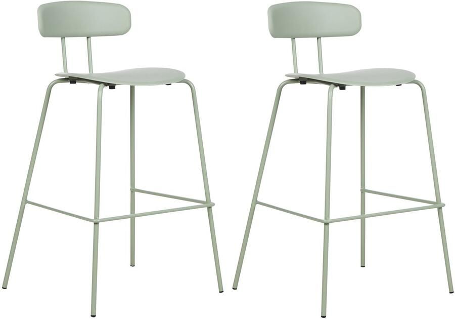 Beliani -SIBLEY-Barkruk set van 2-Lichtgroen-Synthetisch materiaal