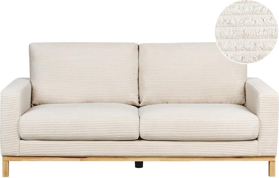 Beliani SIGGARD Tweezitsbank Lichtbeige Corduroy