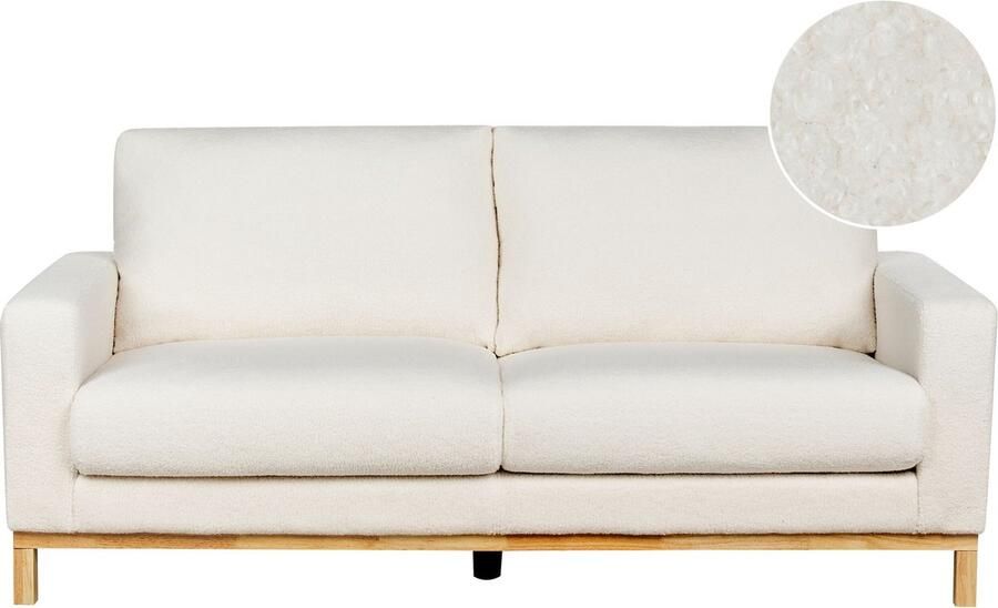 Beliani SIGGARD Tweezitsbank Wit Bouclé - Foto 2