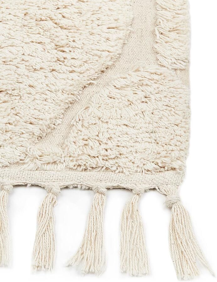 Beliani SILCHAR Laagpolig vloerkleed Lichtbeige 140 x 200 cm Katoen - Foto 2