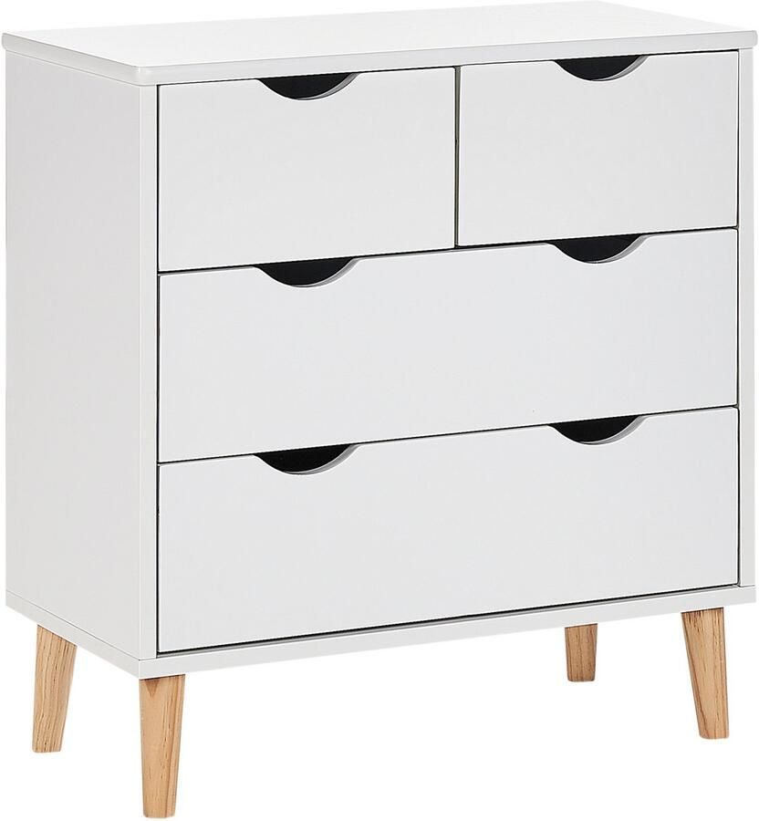 Beliani SIMMIE Ladekast 4-lades Wit MDF