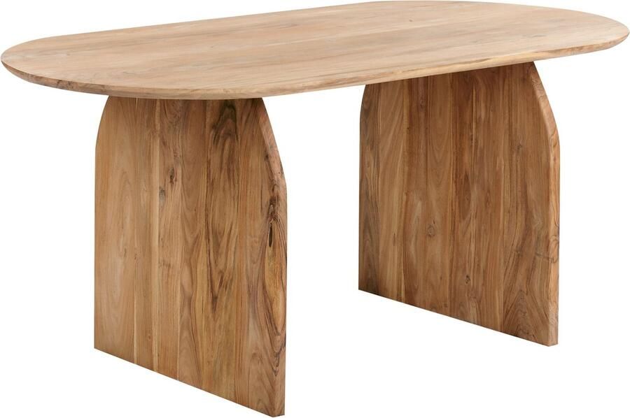 Beliani SKYE Eettafel Lichthout 180 x 90 cm Acaciahout