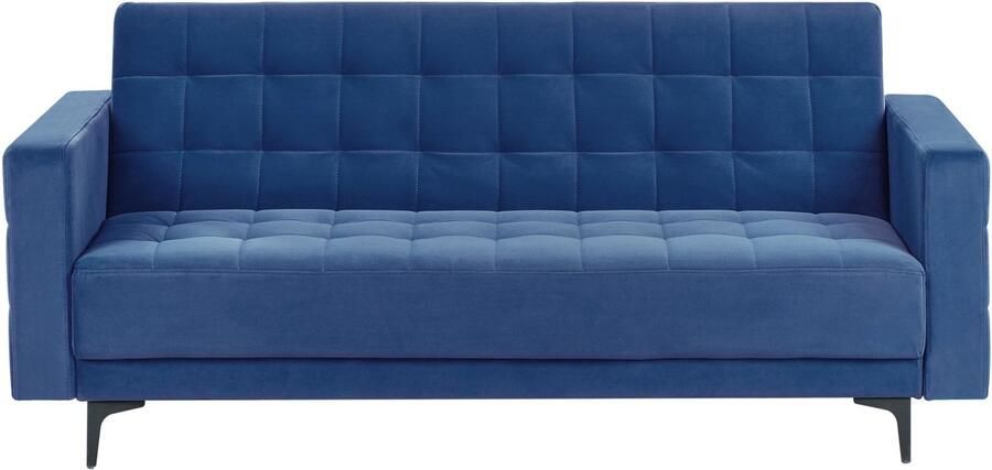 Beliani Slaapbank ABERDEEN Fluweel Blauw 3-zitter